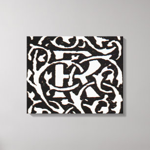 Vintage Monogramm R Art Nouveau Leinwanddruck