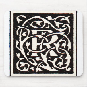Vintage Monogramm R Art Nouveau  Mousepad