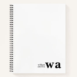 Vintage-Monogramm Retro-Minimalist-Design Notizbuch