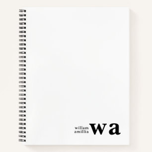 Vintage-Monogramm Retro-Minimalist-Design Notizbuch