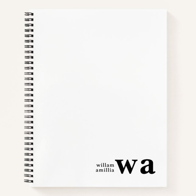 Vintage-Monogramm Retro-Minimalist-Design Notizbuch (Vorderseite)