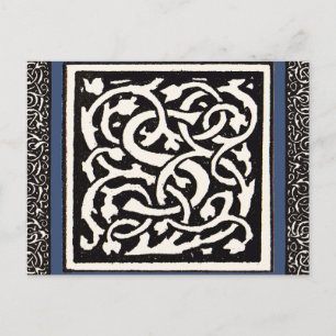 Vintage Monogramm S Art Nouveau Buchstabe Postkarte