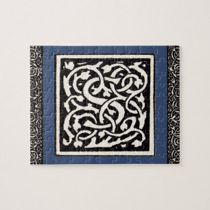 Vintage-Monogramm S Art Nouveau Buchstabe Puzzle
