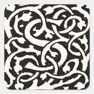 Vintage Monogramm S im Jugendstil Quadratischer Aufkleber
