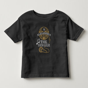 Vintage-Monogramm Sänger lustige Musik Mikrophon Kleinkind T-shirt