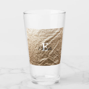 Vintage-Monogramm-Typografie goldenes zerknitterte Glas