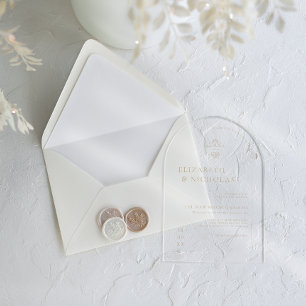 Vintage Monogramm Verzierte Boho-Hochzeit Acryleinladungen