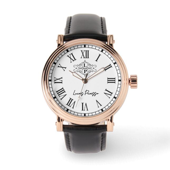 Vintage Monogrammed Name Engraved  Armbanduhr (Vorderseite)