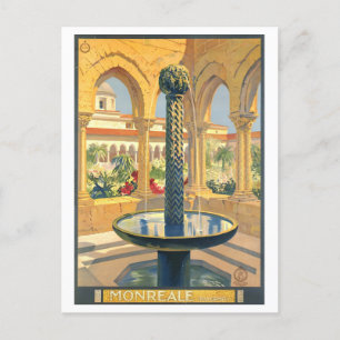 Vintage Monreale, Palermo, Reiseplakat Postkarte