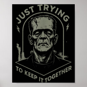 Vintage-Monster, das nur versucht, zusammenzuhalte Poster
