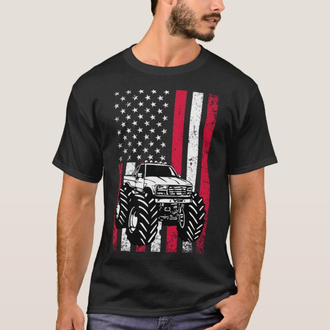 Vintage Monster Truck alpaca spiritual T-Shirt (Vorderseite)