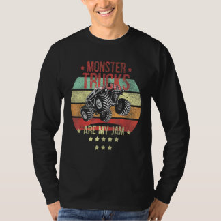 Vintage Monster Truck Are My Jam Retro Sunset Cool T-Shirt