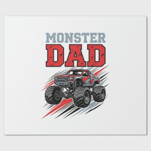 Vintage-Monster-Truck-Shirt-Design für Monster-Dad Geschenkpapier