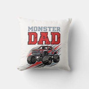 Vintage-Monster-Truck-Shirt-Design für Monster-Dad Kissen