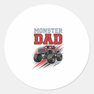 Vintage-Monster-Truck-Shirt-Design für Monster-Dad Runder Aufkleber