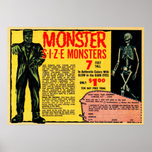 Vintage Monster-Werbung Poster