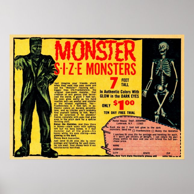 Vintage Monster-Werbung Poster (Vorne)