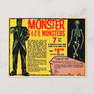 Vintage Monsterwerbung Postkarte