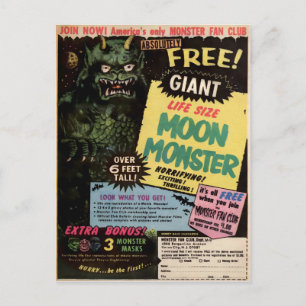Vintage Monsterwerbung Postkarte