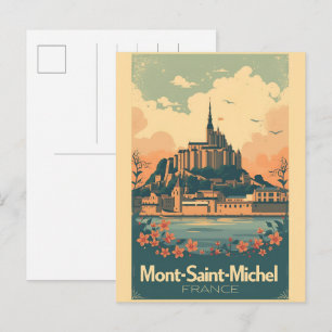 Vintage Mont-Saint-Michel Frankreich Normandie Ges Postkarte