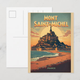 Vintage Mont-Saint-Michel Frankreich Normandie Ges Postkarte