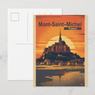 Vintage Mont-Saint-Michel Frankreich Normandie Ges Postkarte