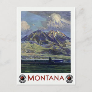 Vintage-Montana-Landschaftsreise mit dem Zug Postkarte