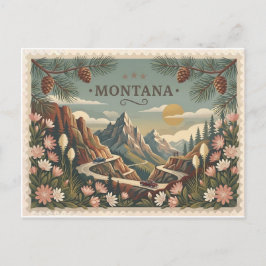 Vintage Montana Travel Poster Art Postkarte