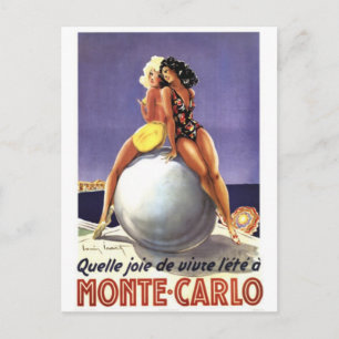 Vintage Monte Carlo, Monaco - Postkarte