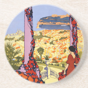 Vintage Monte Carlo Monaco Sandstein Untersetzer