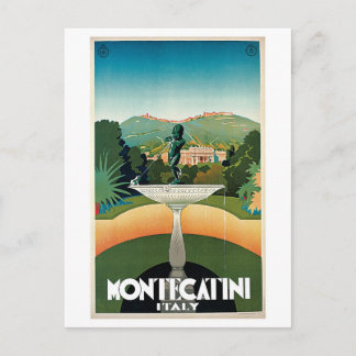 Vintage Montecatini italienische Reise-Werbung Postkarte