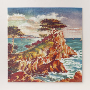 Vintage-Monterey-Küste kalifornischer Tourismus US Puzzle