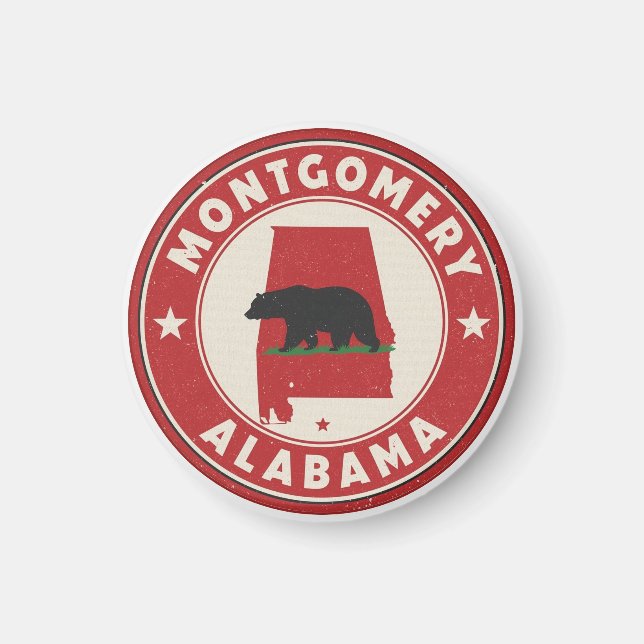 Vintage Montgomery, Alabama Geschenke Magnet (Vorne)