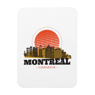 Vintage Montreal Kanada Skyline    Magnet