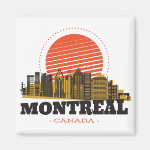 Vintage Montreal Kanada Skyline    Magnet