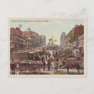 Vintage Montreal Quebec Kanada Markt  Postkarte
