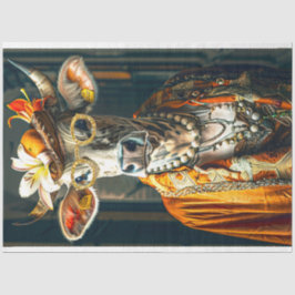 Vintage Moo-gnificent Marigold Cow Decoupage Seidenpapier