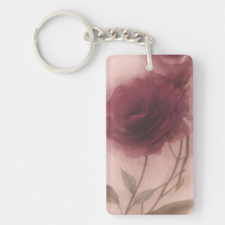 Vintage Moody Dusty Rose Florales Acryl-Schlüssela Schlüsselanhänger