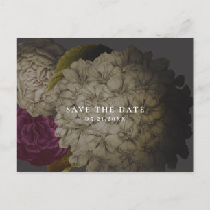 Vintage Moody Floral Save-the-Date-Karte Ankündigungspostkarte
