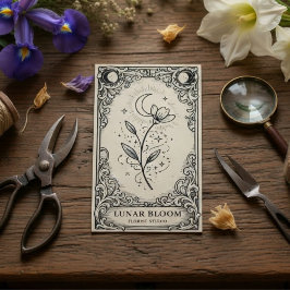 Vintage Moon Flower Florist | Celestial Botanical Visitenkarte