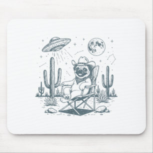 Vintage-Mops-Cowboys-Ufo-Western-lustiges-Hund-T-S Mousepad