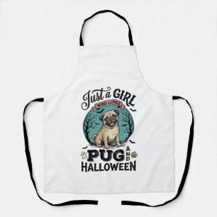 Vintage-Mops-Halloween-Mädchen-Hunde-Liebhaber-Shi Schürze