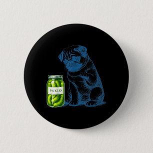 Vintage-Mops-Hund-Ckle-Glas Button