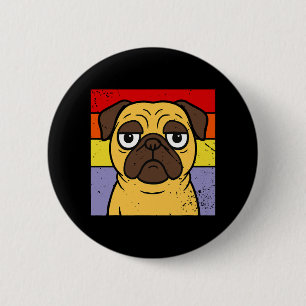 Vintage-Mops sarkastischer alberner Welpen-Hunde-L Button