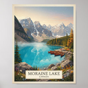 Vintage Moraine Lake Kanada Reiseplakat Kanada Poster
