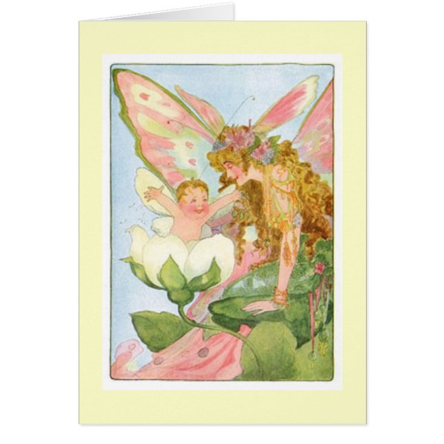 Vintage Morgen-Baby-Fee-Karte (Vorne)