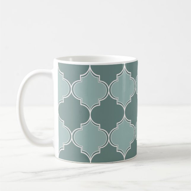 Vintage Moroccan trellis quatrefoil seamless patte Kaffeetasse (Links)