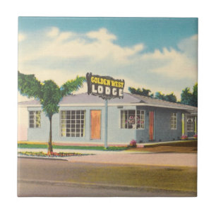 Vintage-Motel, Golden West Lodge Hotel mit Palmen Fliese