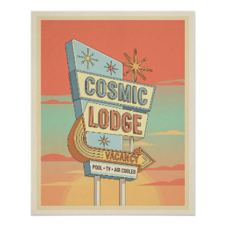 Vintage-Motelschildposter 1960er Jahre Poster