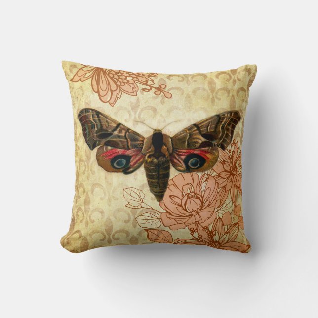 Vintage Moth Cushion Kissen (Vorderseite)
